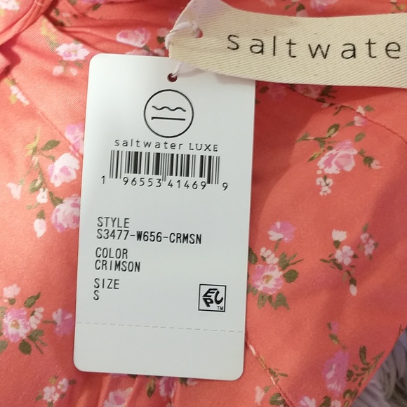 saltwater LUXE Coral Floral Puff Sleeve Dress - Picture 3 of 6